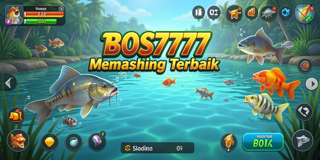 Screenshot gameplay BOS777 menampilkan momen menangkap ikan besar.