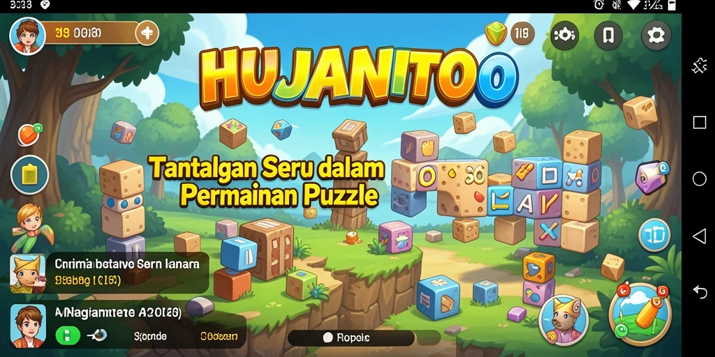 Screenshot gameplay HUJANTOTO menampilkan tantangan puzzle yang seru dan mengasyikkan.