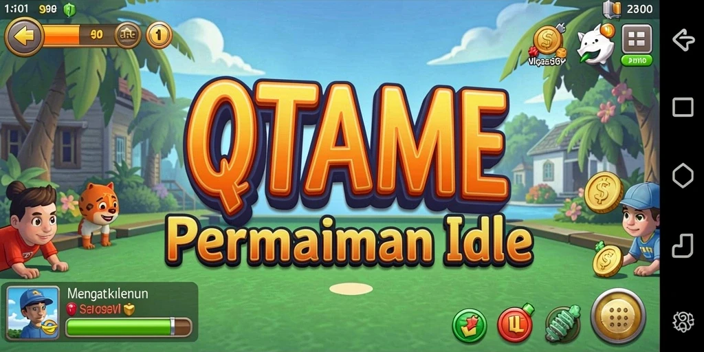 Screenshot gameplay QTGAME menampilkan aksi seru dalam permainan idle.